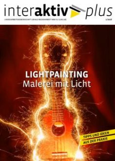 Coverseite zu Lighpainting: eine Gitarre umrundet mit Lichteffekten